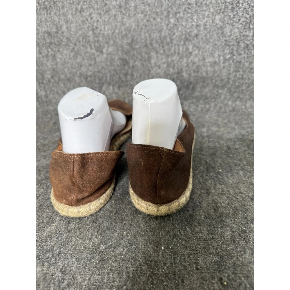 Verbenas Cruz Espadrille Shoes Womens Size 11 Brown Leather Slip On Flat Spain